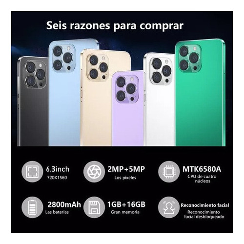 Android Mobile I15 Pro Max 6.3 Ram Barata De 1 Gb Y Rom De 16 Gb