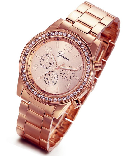 Reloj Mujer Lancardo 8541783460 Cuarzo Pulso Oro Rosa En