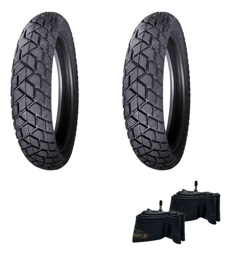 Llanta 120/80-18 + 90/90-21 Kumoto Doble Proposito + Camara