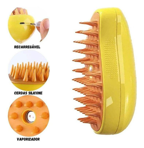 Pack X2 Cepillo De Vapor Para Mascota 3 En 1 Quita Los Pelos
