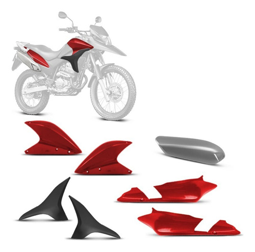 Kit Carenagem Com 4 Peças Para Motos Xre 300 Ano 2010 A 2012