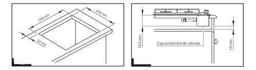 Anafe a gas Orbis 735AZO acero 220V