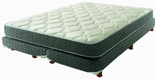 Sommier Y Colchon Cannon Platino 180x200 + Cubre + Almohadas Color Blanco Combinado