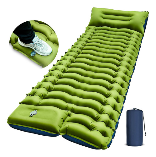 Yuzonc Camping Sleeping Pad, Ultralight Camping Mat With Pi. Color Green