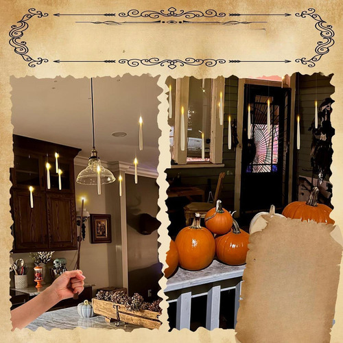 12 Velas Cónicas Eléctricas Para Decoración De Halloween,