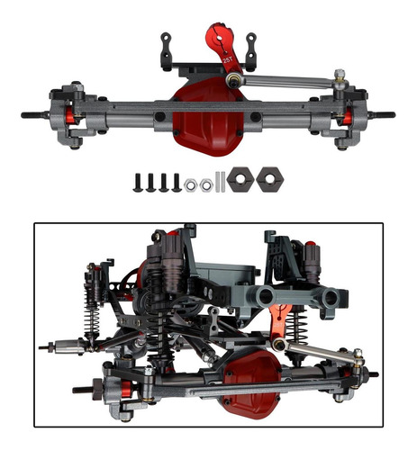 Eje Delantero A Escala 1:10 Con Base Servo Para Axial Scx10