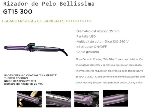 Imagen 9 de 10 de Rizador De Pelo Bellissima 25mm Gloss Ceramic Rulos Cabello