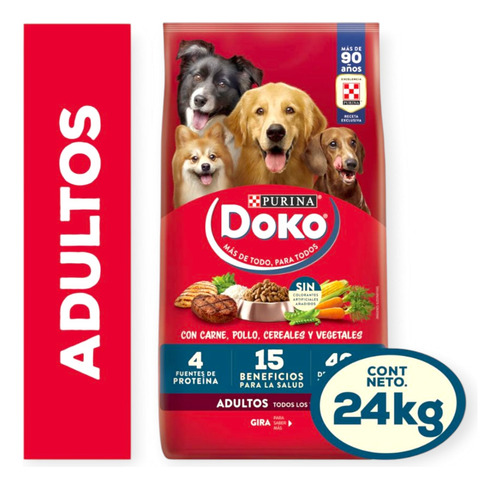 Doko Adulto Sabor Carne, Pollo Cereales Y Vegetales 24 Kg