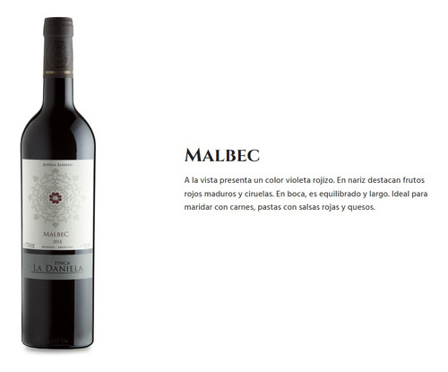 Vino Finca La Daniela Malbec 750ml