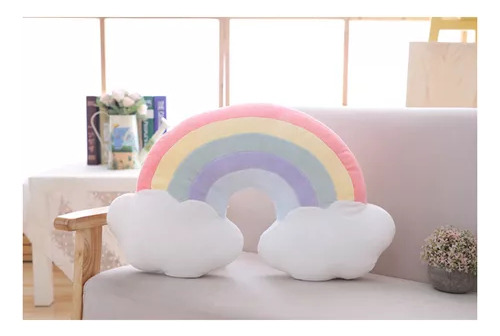 Almohada Con Forma De Arcoíris Y Nube Para Decoración Del