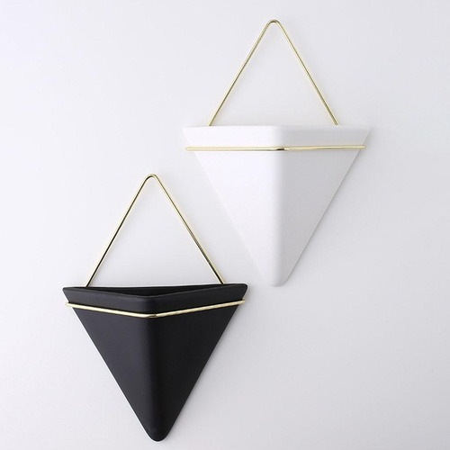 3x Maceta Triangular De Cerámica Para Colgar En , Maceta