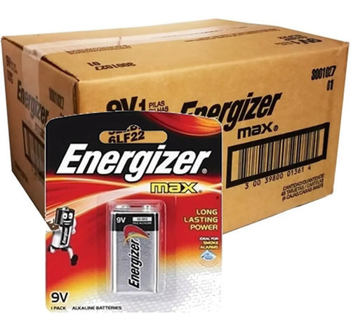 12 Baterías 9v Energizer Alcalina - Caja Cerrada - Nuevas