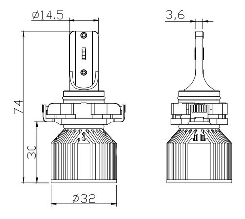 Kit Ampolletas Turboled Canbus Csp Psx24w Amarillo