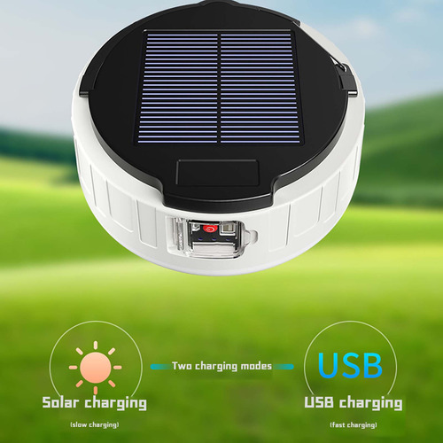 Luz Solar De Acampada Usb Y Night Light Con Mando A Distanci