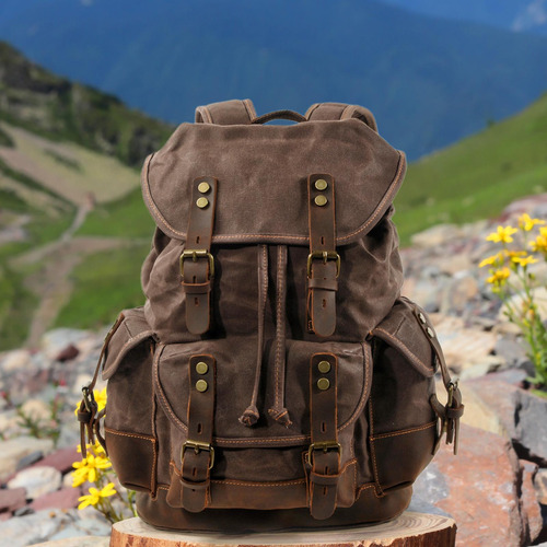 Mochila De Lona, Mochila De Viaje, Mochila Informal Ligera Y