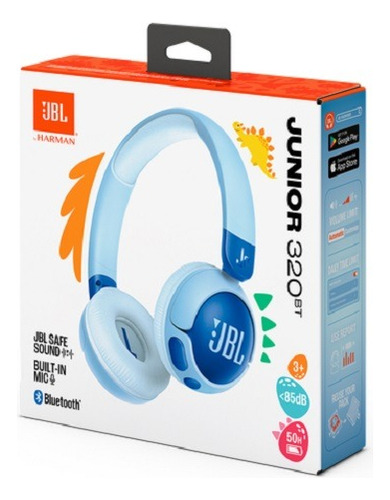 Fone De Ouvido Infantil Jbl Junior Jr320bt - Azul Bluetooth