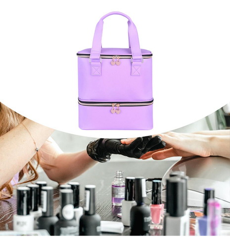 Bolsillo De Almacenamiento De Esmalte De Uñas De Doble Capa