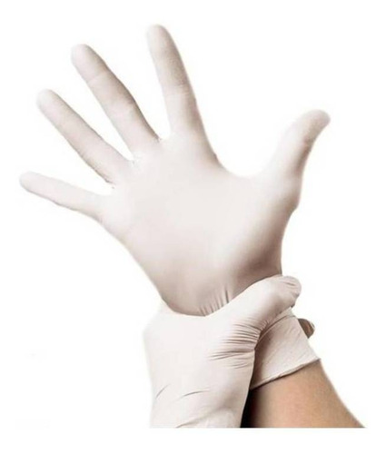 Luvas descartáveis Talge cor natural tamanho M de látex com pó x 100 unidades