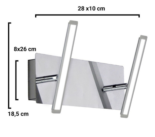 Imagen 3 de 10 de Aplique Gama 2 Luces Led Moderno Techo Lampara Luz Apto
