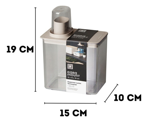 Dispenser Lavanderia Porta Sabão Amaciante 1,3l Paramount