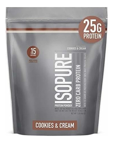 Isopure Zero Carb Vitamina C Y Zinc 25 G De Proteina 454 Gr