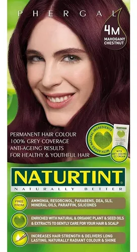 Naturtint 4m - Kit Permanente De Color Castaño Caoba, 4.5