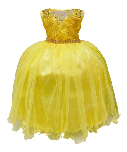 Vestido Da Bela E A Fera Princesa Juvenil De Festa Infantil 