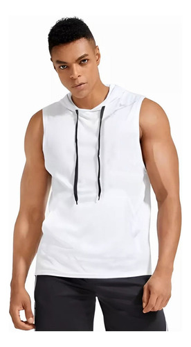 Camiseta Sin Mangas Con Capucha Para Hombre Fitness Deportes