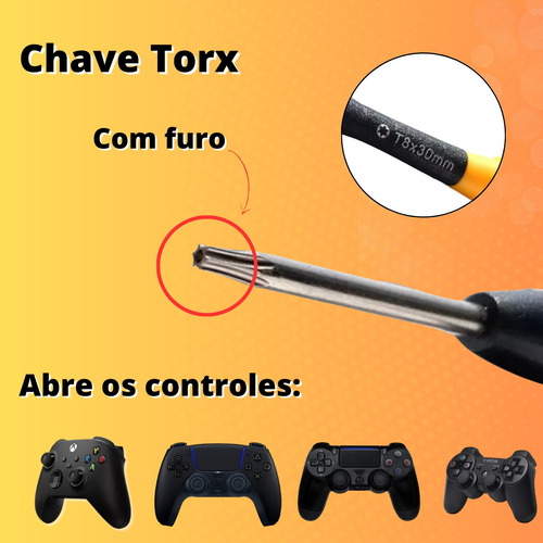 Chave Torx T8 Com Furo Para Abrir Ps3 Ps4 Ps5 Xbox