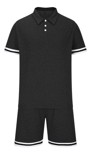 Conjunto De Camisa N De Manga Corta Con Cuello Vuelto Para H