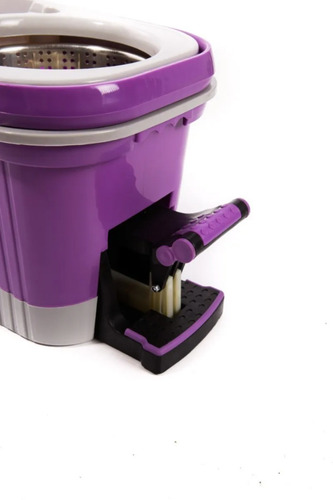 Balde Con Pedal Trapeador Giratorio Centrifugo Acero 2 Mopas