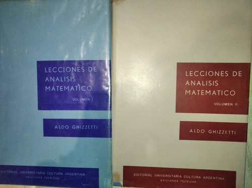 Lecciones De Análisis Matemático V. 1 Y 2 / Aldo Ghizzetti
