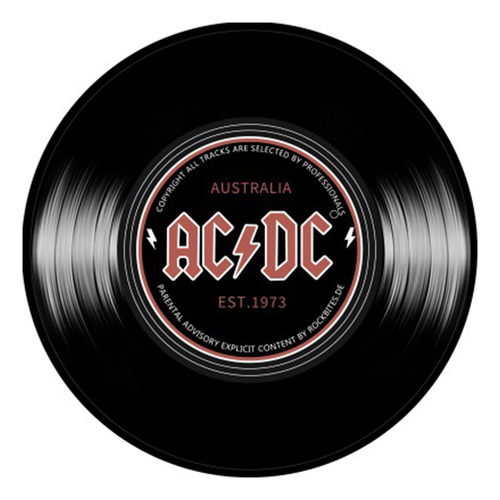Alfombra Redonda De Tela Suave Estampada Con Música Z Acdc 0