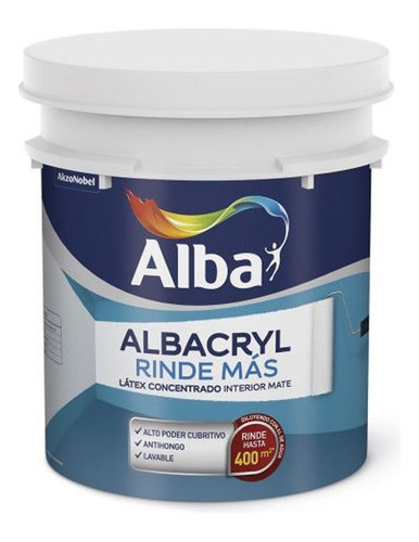 Latex Interior Albacryl Rinde Mas Blanco Mate 20 L Pintumm