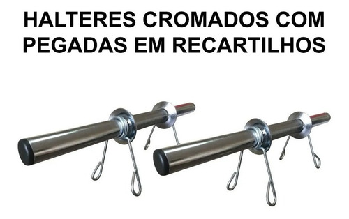 Imagem 5 de 7 de Kit 20kg Com Barras E Anilhas P/ Musculação Halter + Brinde