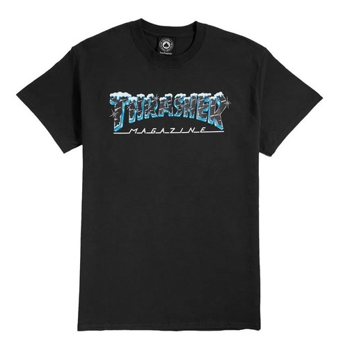 Remera Thrasher Modelo Ice Black Color Negro Nueva Coleccion