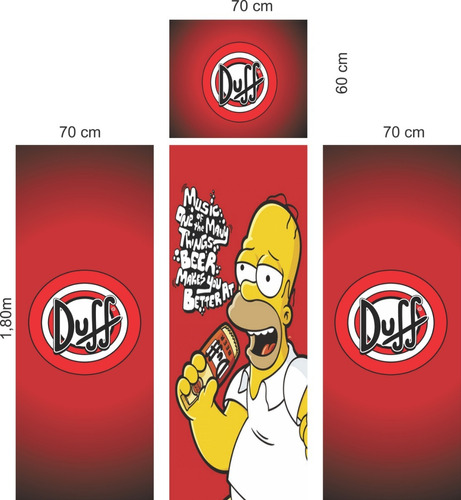 Imagem 1 de 4 de Adesivo Decor Geladeira Envelope Completo Simpson Homer Duff