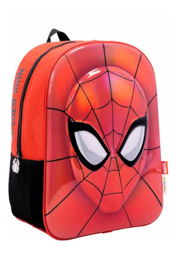 Mochila Espalda 14 Spider-man Mascara Relieve Color Rojo Diseño de la tela Spiderman
