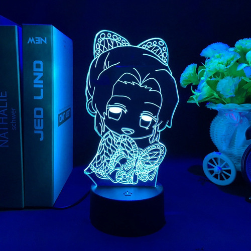 Jj Boneco Fofo De Chibi Shinobu Kocho Com Luz Led Do Anime