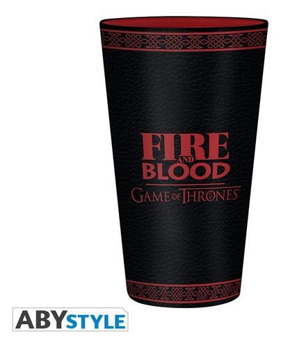 Vaso De Vidrio Game Of Thrones Targaryen 400 Ml Color Negro