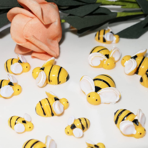 Abeja En Miniatura, 40 Unidades, Pequeñas Decoraciones De Re