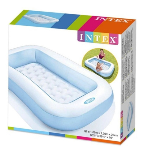 Imagen 5 de 7 de Pileta Inflable Rectangular Intex 57403 166x100x28cm 102l