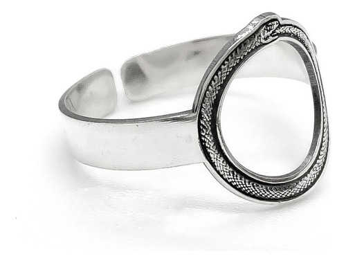 Anillo Ouróboros Serpiente Evolución Cíclica Plata 925 Plata 925 C - Grande Plata 925