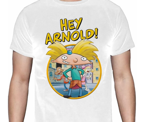 Hey Arnold - Blanca - Animación - Polera- Cyco Records