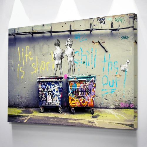 Cuadro Banksy En Canvas Artistico 60x80 Art Life Grafitti 