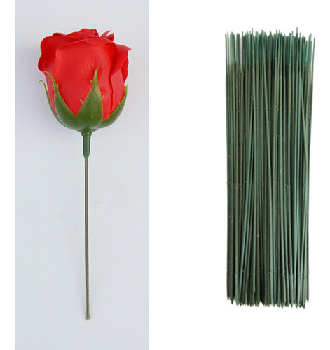 100 Uds Poste De Flores Artificiales, Varilla Floral, 25cm