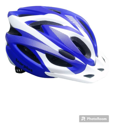 Casco Scorpius Azul Con Blanco 002-b-l Para Bicicleta