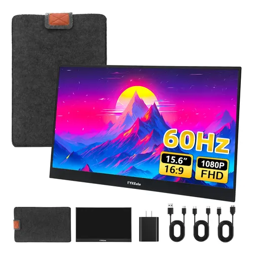 Monitor Portátil 15.6 Fyhxele 1080p Hdr Hdmi Ips Preto