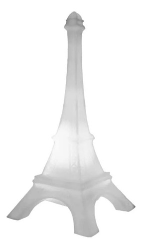 Luminária Abajour Torre Eiffel 45 Cm Usare Cúpula Branco Estrutura Branco Bivolt