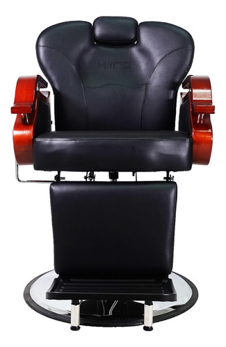 Sillón Barberia Peluquería Silla Estética Uso Rudo Madera Color Negro
